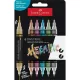 Dekormarker készlet, 1,0/3,0 mm, kétvégű, akril, FABER-CASTELL "Shake&Paint", 6 különböző metál szín 6 db