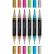 Dekormarker készlet, 1,0/3,0 mm, kétvégű, akril, FABER-CASTELL "Shake&Paint", 6 különböző metál szín 6 db