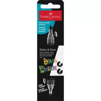   Dekormarker, 1,0/3,0 mm, kétvégű, akril, FABER-CASTELL "Shake&Paint", fekete 1 db