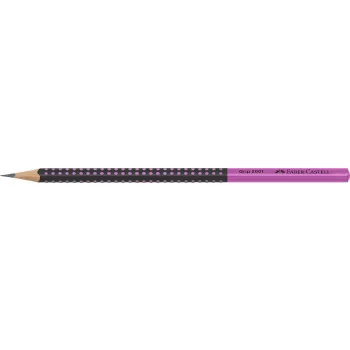   Grafitceruza, HB, háromszögletű, FABER-CASTELL "Grip 2001", fekete,rózsaszín 1 db