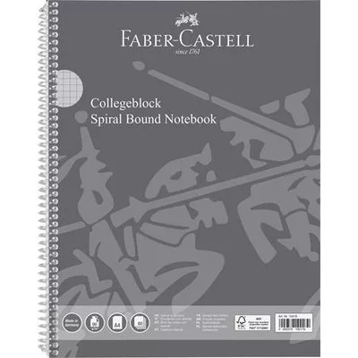 Spirálfüzet, A4, kockás, 80 lap, perforált, lyukasztott, FABER-CASTELL 1 db