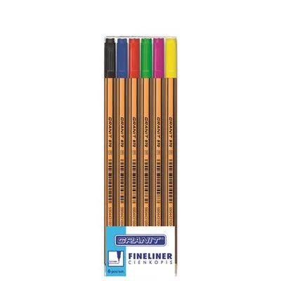 Tűfilc készlet, 0,4 mm, GRANIT "C970", 6 különböző szín 6 db