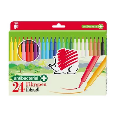 Filctoll készlet, 1 mm, antibakteriális, ICO "Süni 300", 24 különböző szín 24 db