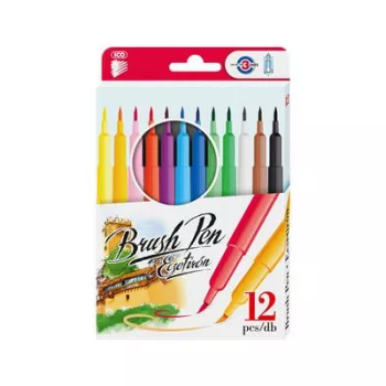  Ecsetirón készlet, ICO "Brush Pen", 12 különböző szín 12 db