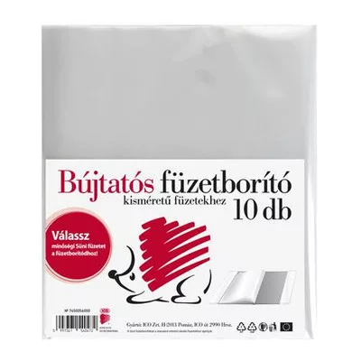 Füzetborító, A5, PP, víztiszta, ICO "Süni" 10 db