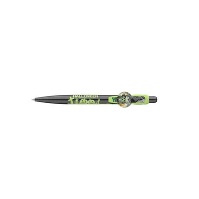 Golyóstoll, 0,8 mm, nyomógombos, sárgászöld mintás tolltest, ICO "Halloween", kék 1 db
