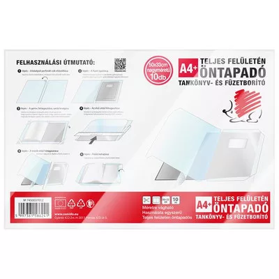 Öntapadó füzet- és könyvborító, A4, víztiszta, öntapadó, ICO "Süni" 10 db