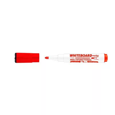 Tábla- és flipchart marker, 1-3 mm, multifunkciós, ICO "Markeraser" piros