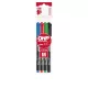 Alkoholos marker készlet, OHP, 1-1,5 mm, M, ICO, 4 különböző szín 4 db