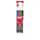 Alkoholos marker készlet, OHP, 0,3 mm, S, ICO, 4 különböző szín 4 db