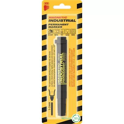 Alkoholos marker, ipari, 1-3 mm, kúpos, mágnessel, ICO "Magnetic industrial permanent 11 XXL", fekete 1 db