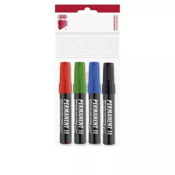   Alkoholos marker készlet, 1-3 mm, kúpos, ICO "Permanent 11", 4 különböző szín 4 db