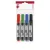 Alkoholos marker készlet, 1-3 mm, kúpos, ICO "Permanent 11 XXL", 4 különböző szín 4 db