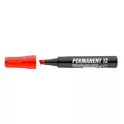 Alkoholos marker, 1-4 mm, vágott, ICO "Permanent 12", piros 1 db