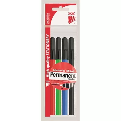 Alkoholos marker készlet, OHP, 1 mm, M, ICO, 4 különböző szín 4 db