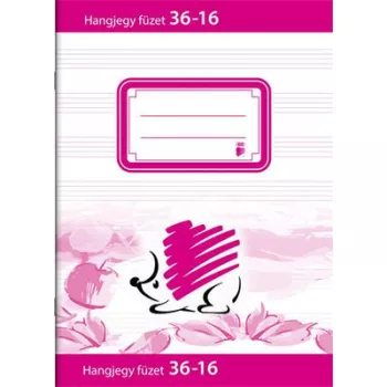   Füzet, tűzött, A5, hangjegy, 16 lap, ICO "Süni", "36-16" 1 db