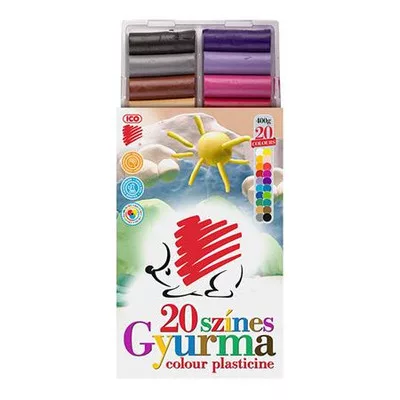Gyurma, 400 g, ICO "Süni", 20 különböző szín 0,4 kg