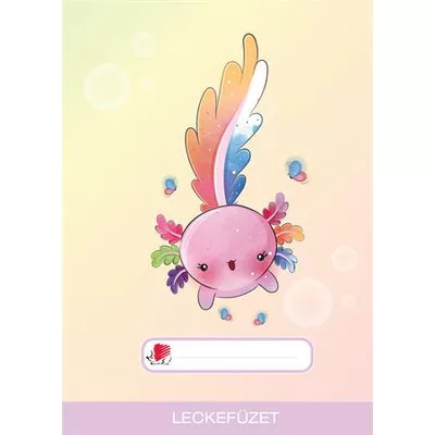Füzet, tűzött, A5, lecke, 32 lap, ICO "Süni", axolotl 1 db
