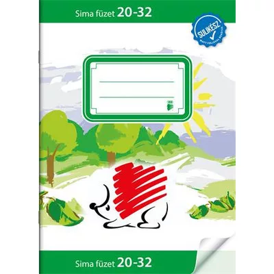 Füzet, tűzött, A5, sima, 32 lap, ICO "Süni Sulikész", "20-32" 1 db