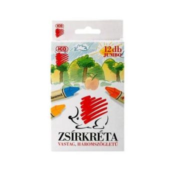   Zsírkréta, vastag, ICO "Süni", 12 különböző szín
