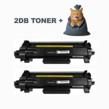   2db Utángyártott BROTHER TN2590XL fekete Toner  + ► 1DB meglepetés ajándék ◄  ( 2X3.000 oldal kapacitás )