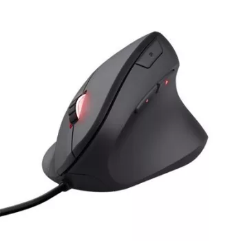   Egér, vezetékes, optikai, vertikális, gaming, LED, TRUST "GXT144 Rexx", fekete 1 db