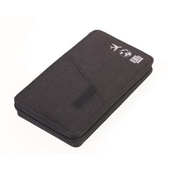   Dokumentumtároló, utazáshoz, RFID védelemmel, golyóstollal, TROIKA "Cargosafe", sötétszürke