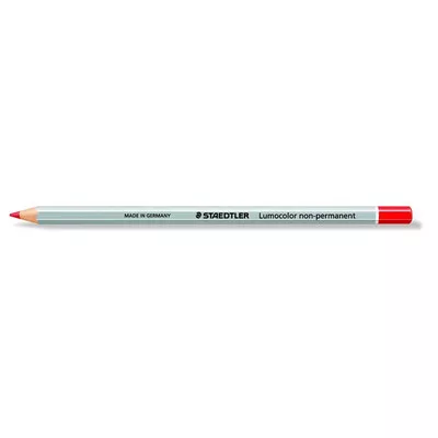 Jelölőceruza, hatszögletű, mindenre író, lemosható (omnichrom), STAEDTLER "Lumocolor 108", piros