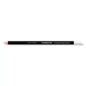   Jelölőceruza, mindenre író, vízálló (glasochrom), STAEDTLER "Lumocolor 108 20", fehér