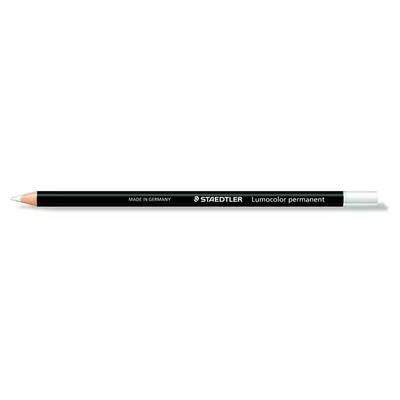 Jelölőceruza, mindenre író, vízálló (glasochrom), STAEDTLER "Lumocolor 108 20", fehér