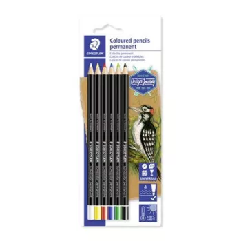   Jelölőceruza készlet, mindenre író, vízálló, STAEDTLER "Lumocolor® permanent glasochrom 108 20", 6 különböző szín