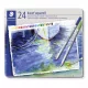 Akvarell ceruza készlet, hatszögletű, fém doboz, STAEDTLER "Karat® aquarell 125", 24 különböző szín 24 db