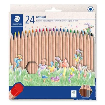  Színes ceruza készlet, hatszögletű, STAEDTLER "Noris® natural 143N", 24 szín 24 db