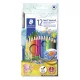 Akvarell ceruza készlet, hatszögletű, ecsettel, STAEDTLER "Noris® aquarell 144 10", 12 különböző szín 12 db