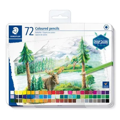 Színes ceruza készlet, hatszögletű, fémdobozos, STAEDTLER "146 C", 72 különböző szín 72 db