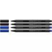 Golyóstoll készlet, 0,7 mm, nyomógombos, SCHNEIDER "Slider Edge XB", fekete 4 db
