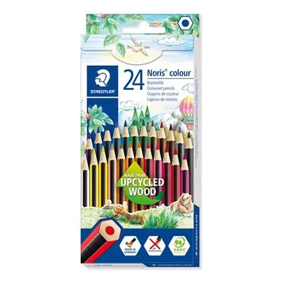 Színes ceruza készlet, hatszögletű, STAEDTLER "Noris Colour 185", 24 különböző szín 24 db