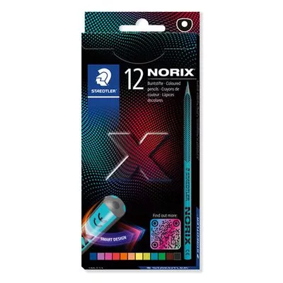 Színes ceruza készlet, STAEDTLER "Norix® 186", 12 különböző szín