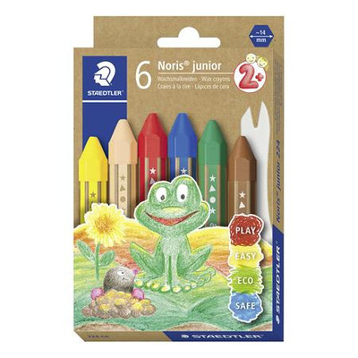Zsírkréta, jumbo, hatszögletű, STAEDTLER "Noris Junior 224", 6 különböző szín