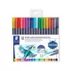 Ecsetirón készlet, 0,5-0,8/1,0-6,0 mm, kétvégű, STAEDTLER "3001", 18 szín 18 db
