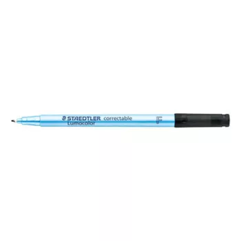   Alkoholmentes marker, OHP, 0,6 mm, STAEDTLER "Lumocolor® 305 F", fekete