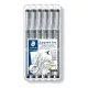 Tusfilc készlet, STAEDTLER "Pigment Liner 308", fekete, 4+2 darab 6 db