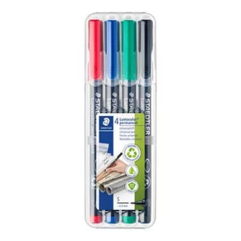   Alkoholos marker készlet, OHP, 0,4 mm, STAEDTLER "Lumocolor® 313 S", 4 különböző szín 4 db