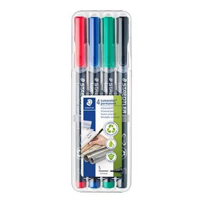 Alkoholos marker készlet, OHP, 0,4 mm, STAEDTLER "Lumocolor® 313 S", 4 különböző szín 4 db