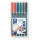 Alkoholos marker készlet, OHP, 0,4 mm, STAEDTLER "Lumocolor® 313 S", 6 különböző szín 6 db