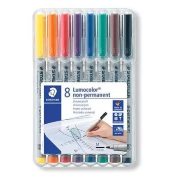   Alkoholmentes marker készlet, OHP, 1 mm, STAEDTLER "Lumocolor® 315", 8 különböző szín