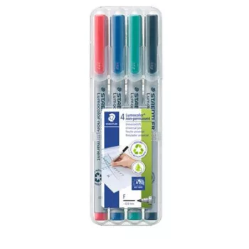   Alkoholmentes marker készlet, OHP, 0,6 mm, STAEDTLER "Lumocolor® 316 F", 4 különböző szín
