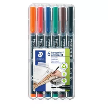   Alkoholos marker készlet, OHP, 1 mm, STAEDTLER "Lumocolor® 317 M", 6 különböző szín 6 db