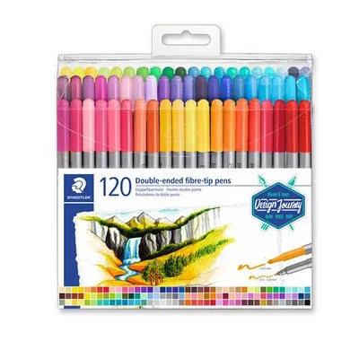 Filctoll készlet, 0,8/3,0 mm, kétvégű, STAEDTLER® "3200", 120 különböző szín 120 db