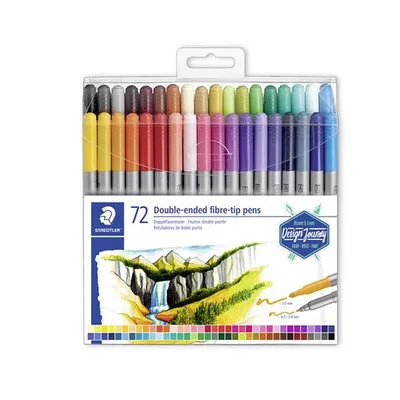 Filctoll készlet, 0,8/3,0 mm, kétvégű, STAEDTLER® "3200", 72 különböző szín 72 db
